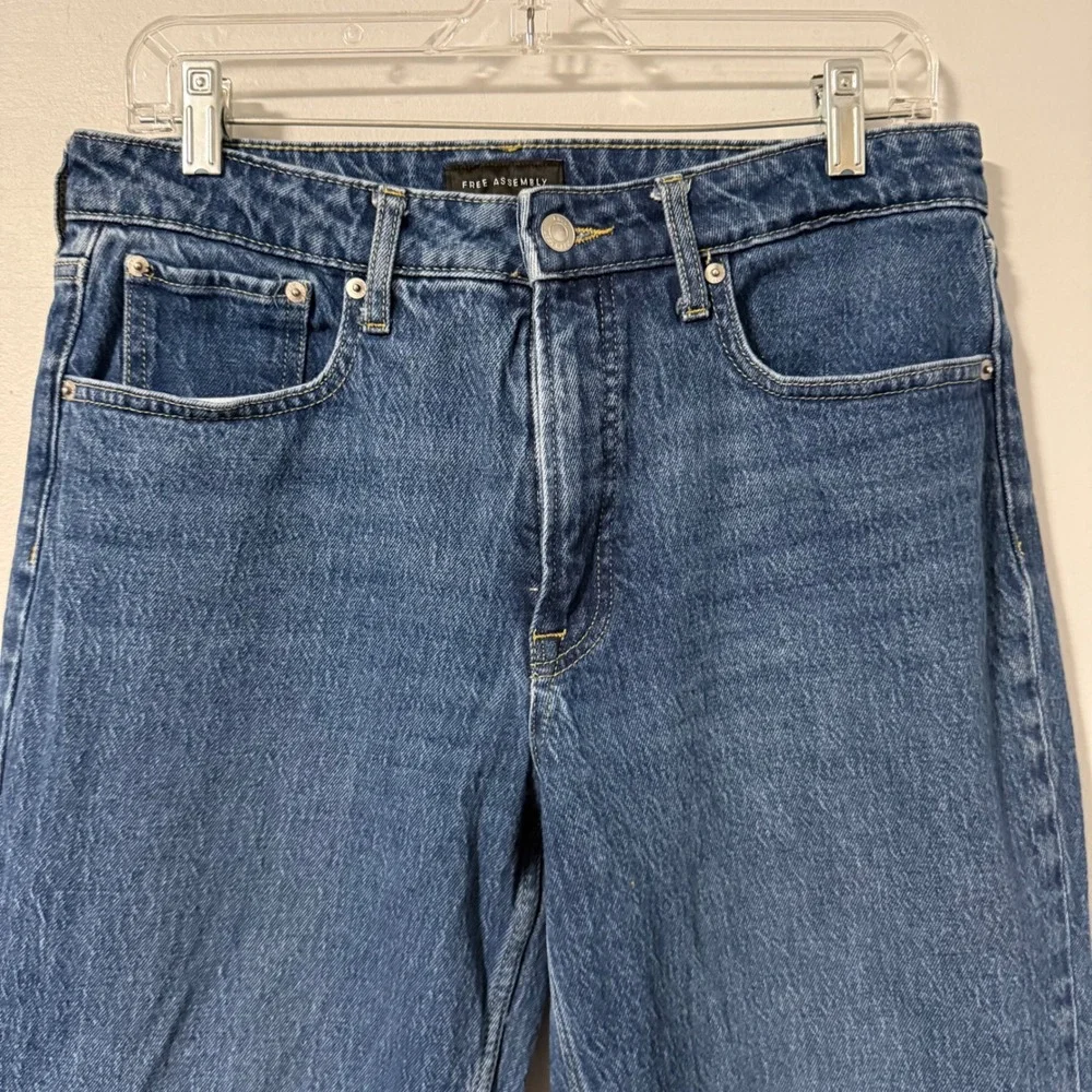 Free Assembly Womens Super High Rise Straight Leg Jeans Dark Wash‎ Size 12